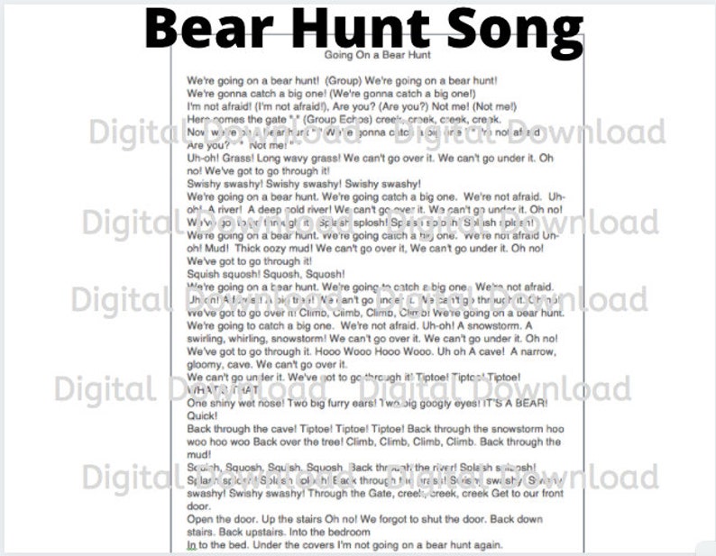 Going on a Bear Hunt Map DIGITAL DOWNLOAD // Printable Acitivity ...