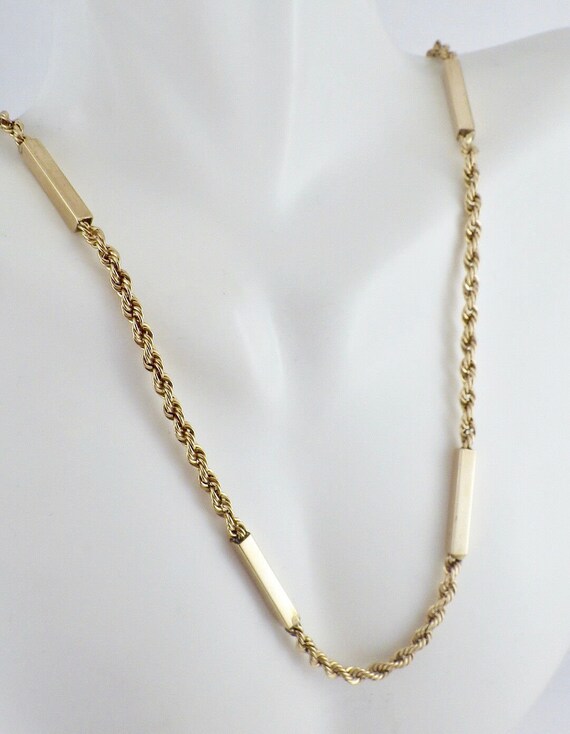 Vintage 14K Yellow Gold Rope Chain 