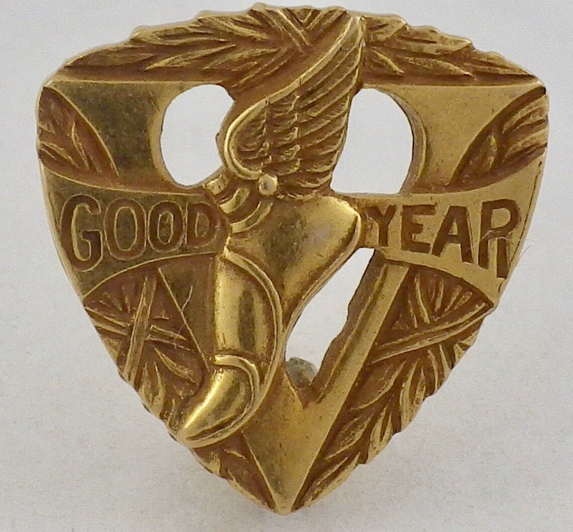 Vintage 10K Yellow Gold Top Goodyear 5 Year Employee Pin Etsy