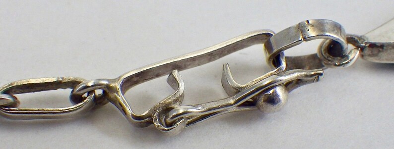 Vintage Sterling Silver Round and Teardrop Malachite Link Bracelet 8 12