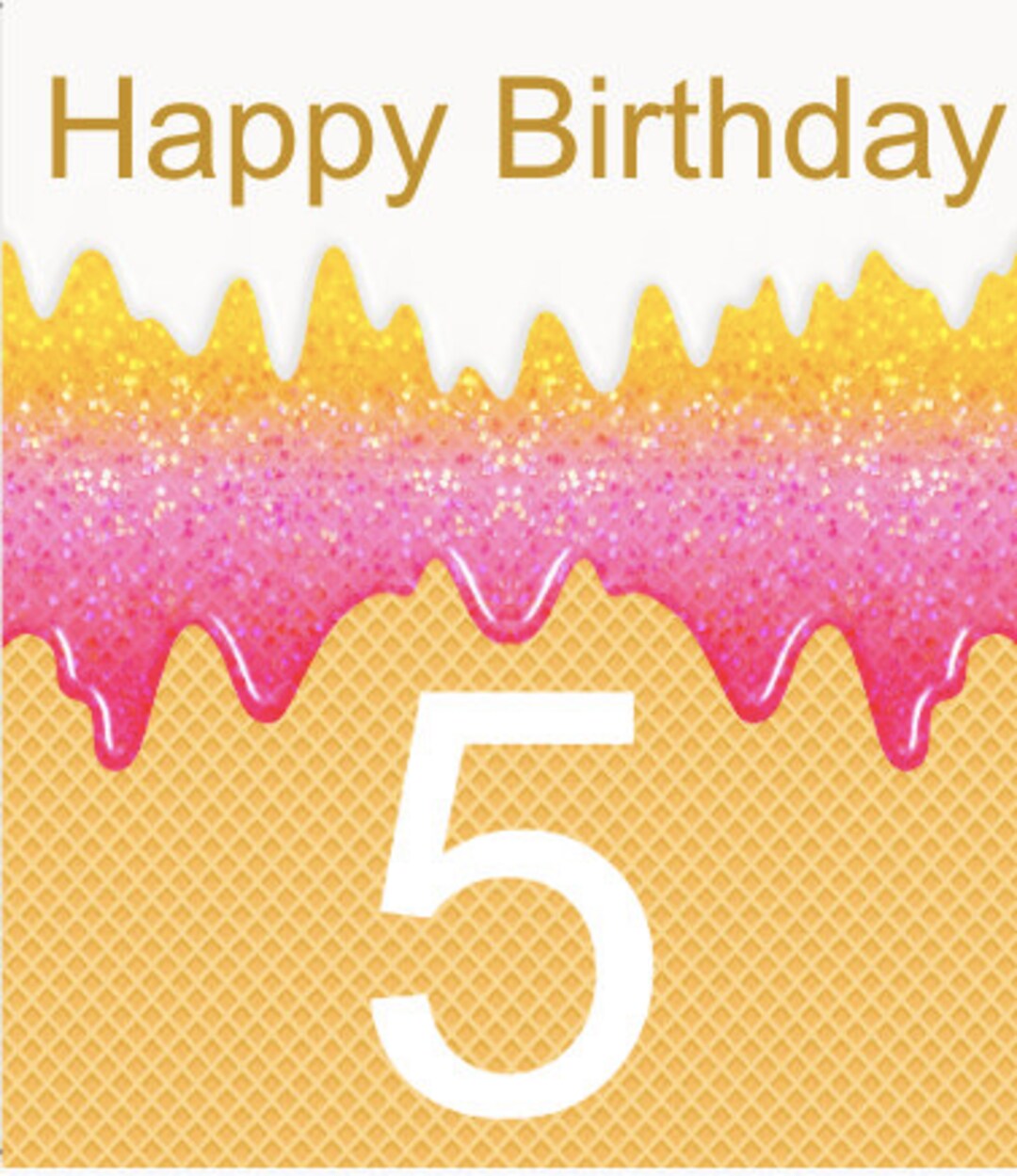 Happy Birthday Age 5th Kids Boy or Girl Personalization Available Gift ...