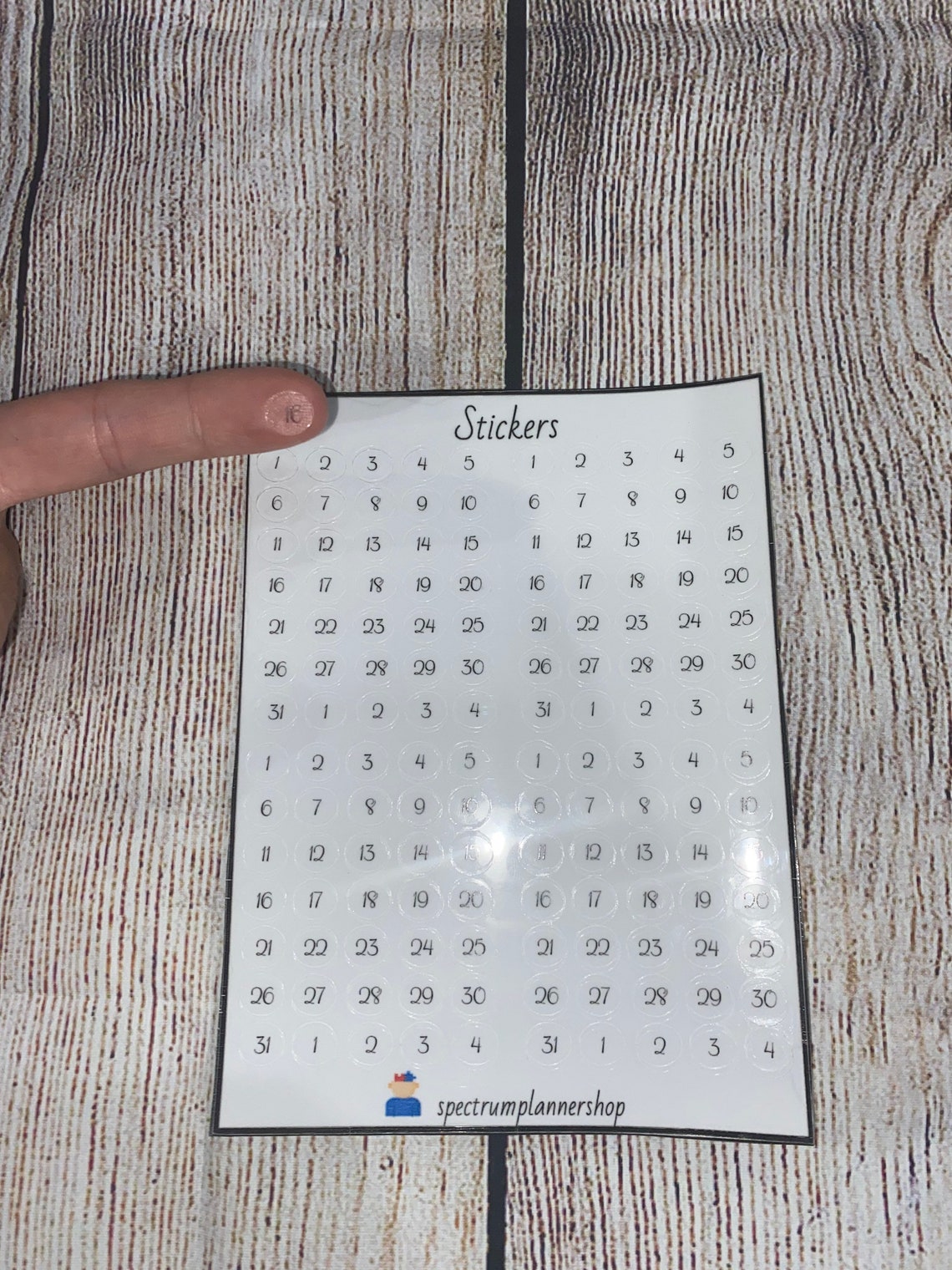 Clear Numbers Planner Stickers Transparent Numbers of 1 to 31 Etsy