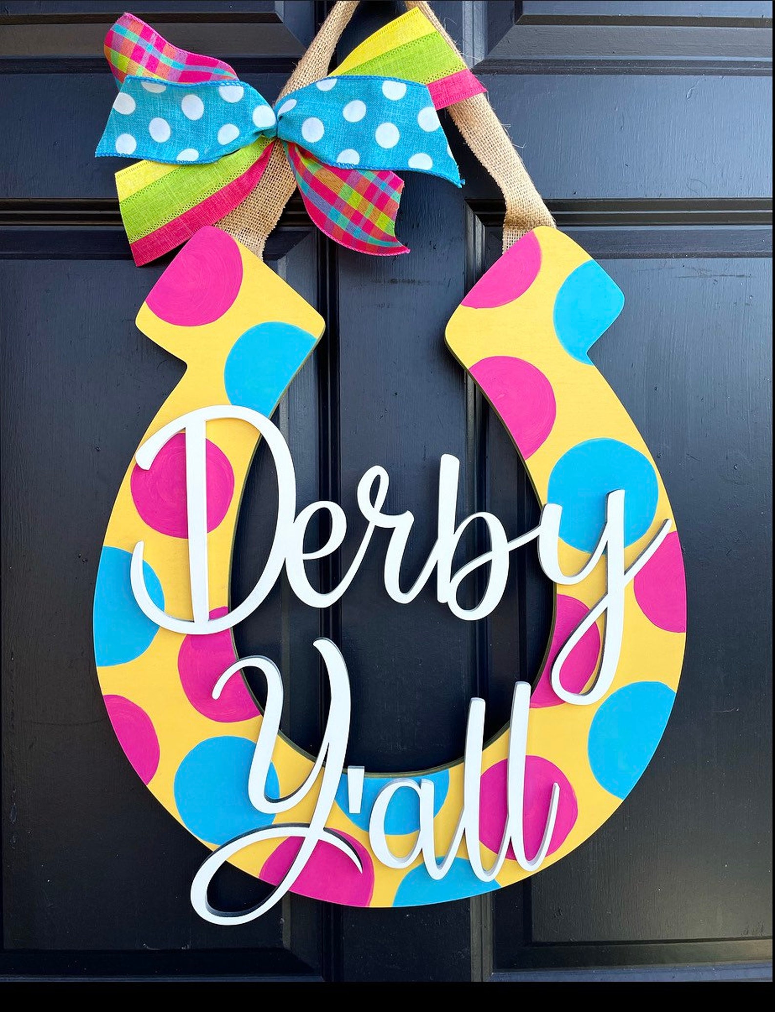 Kentucky Derby Door Hanger Derby Door Hanger Horseshoe Door Etsy