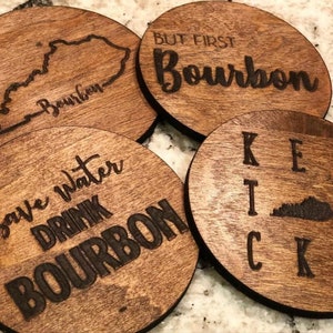 Kentucky Bourbon Wooden Coasters
