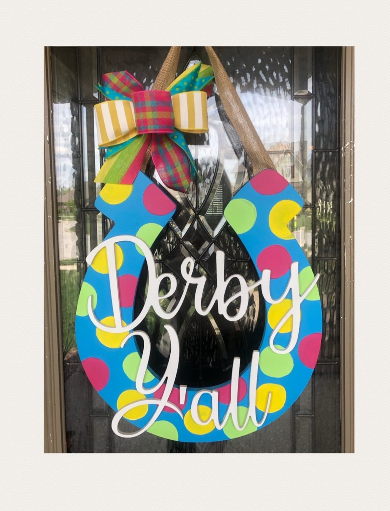 Horseshoe Door Hanger Kentucky Derby Door Hanger Derby Door Etsy