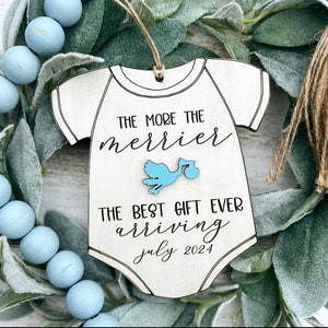 Baby Announcement Ornament, Arriving 2025, Expecting Parents