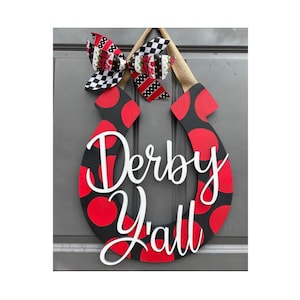 Kentucky Derby Door Hanger, Derby Door Hanger, Horseshoe Door Hanger