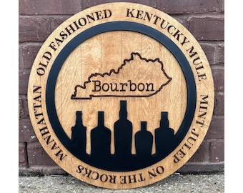 Bourbon Sign, Kentucky Bourbon Sign, Bar Decor, Man Cave Sign