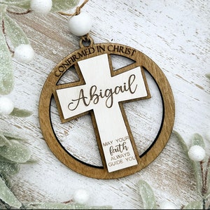 Confirmation Gift, Personalized Ornament for Sacrament, Confirmation Cross with Name