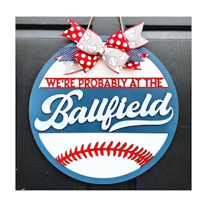 Baseball Door Hanger, Ballfield Sign for Front Door
