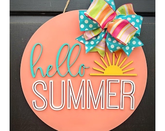 Hallo zomerdeurhanger, zomerdeurbord, voordeurdecor, voordeurbord, zomerdecor