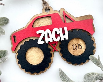 Monster Truck Christmas Ornament, Personalized Truck Ornament, 2025 Ornaments
