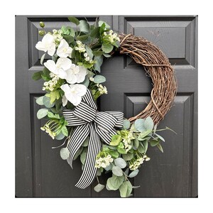 Year Round Wreath, Everyday Wreaths, Farmhouse Decor, Orchid and Greenery Wreath, Front Door Decor