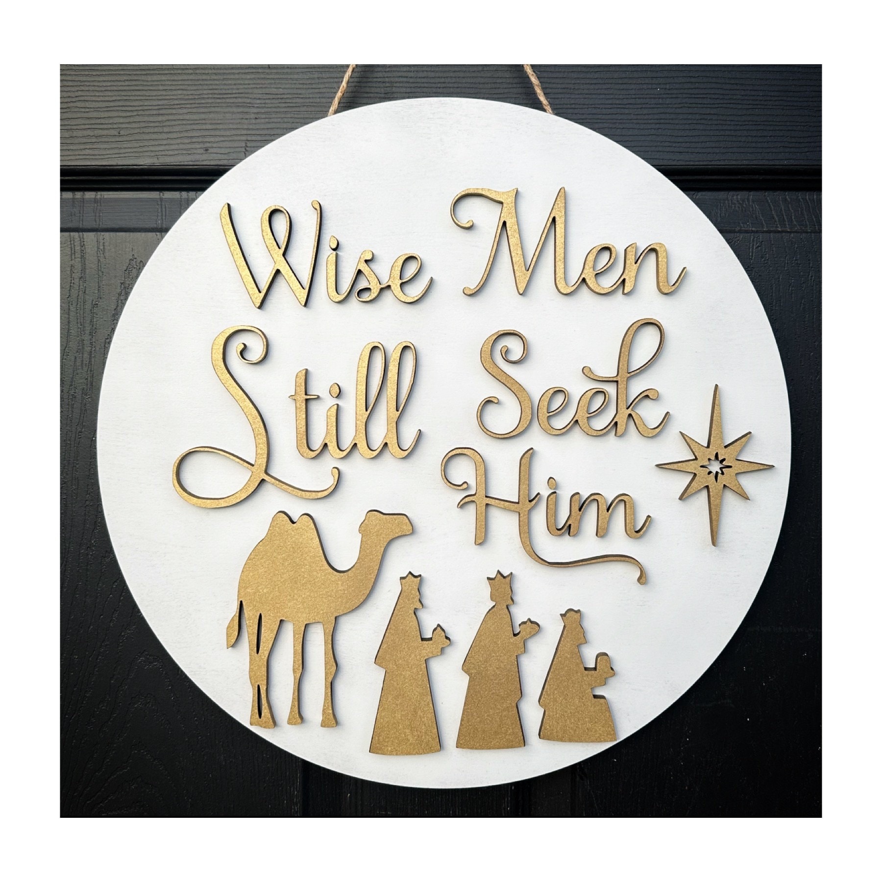 Christmas Door Hanger, Wise Men Still Seek Him Sign, Christmas Wreath - Etsy, image size:1800x1800