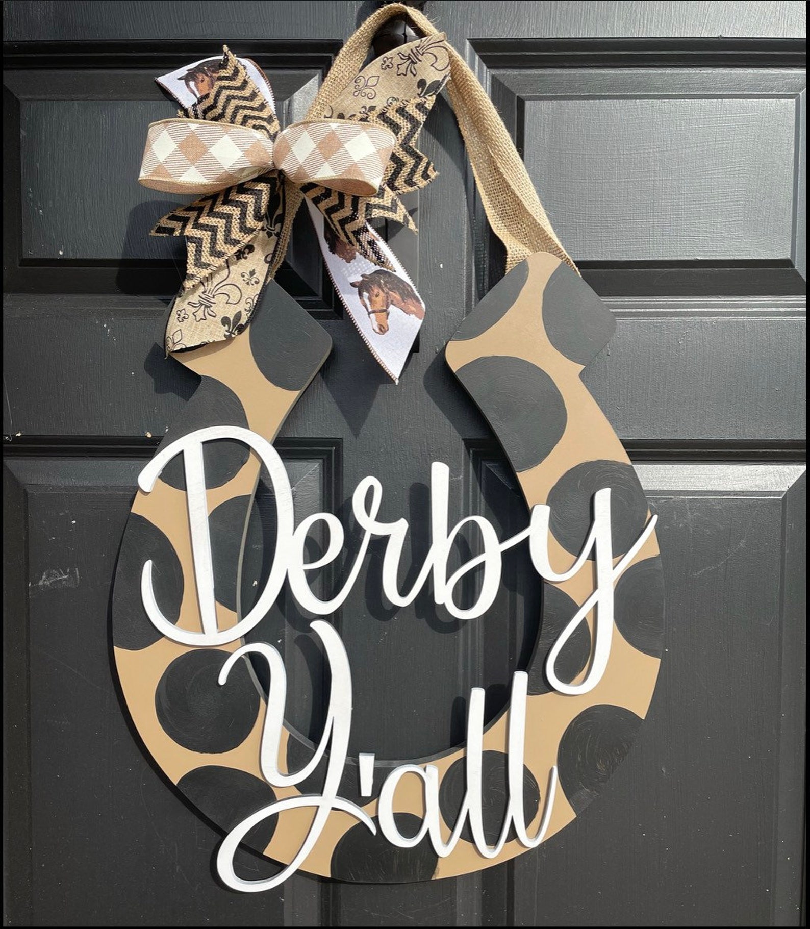 Kentucky Derby Door Hanger Horseshoe Door Hanger Kentucky Etsy