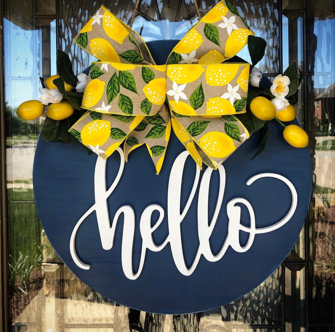 Hello Lemon Door Hanger Spring Summer | Etsy