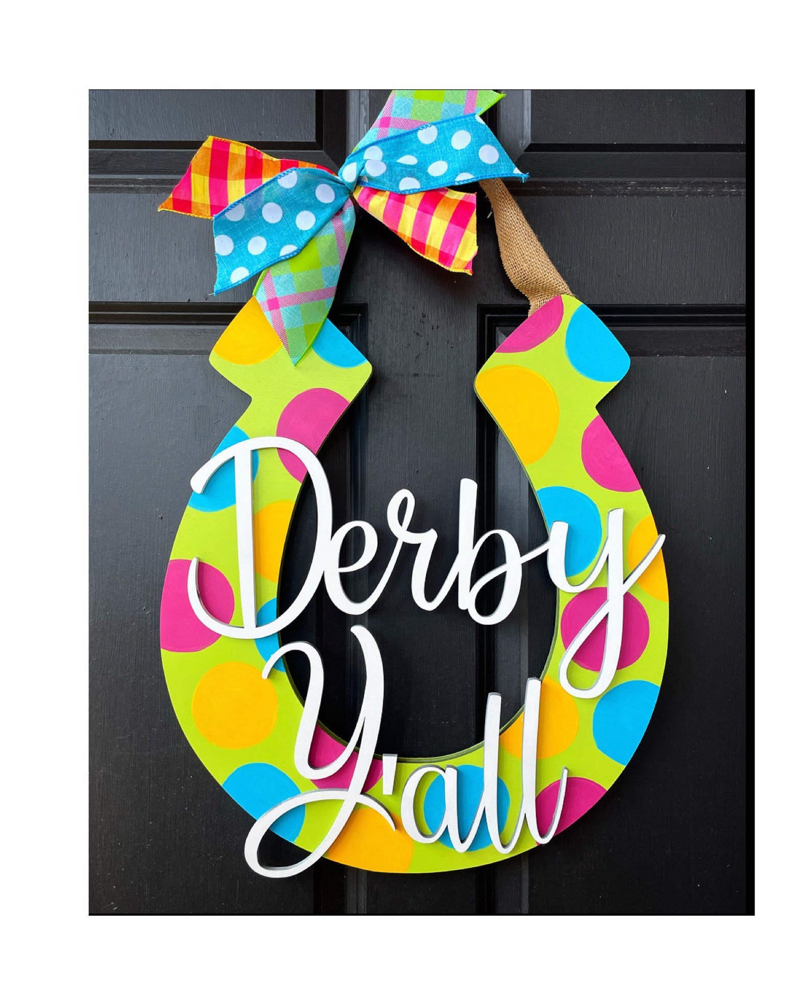 Kentucky Derby Door Hanger Derby Door Hanger Horseshoe Door Etsy