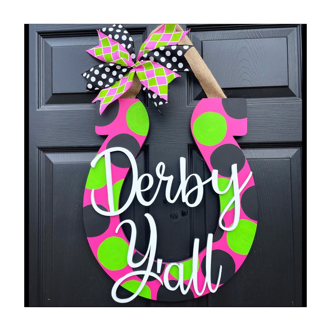 Kentucky Derby Door Hanger, Derby Door Hanger, Horseshoe Door Hanger Etsy