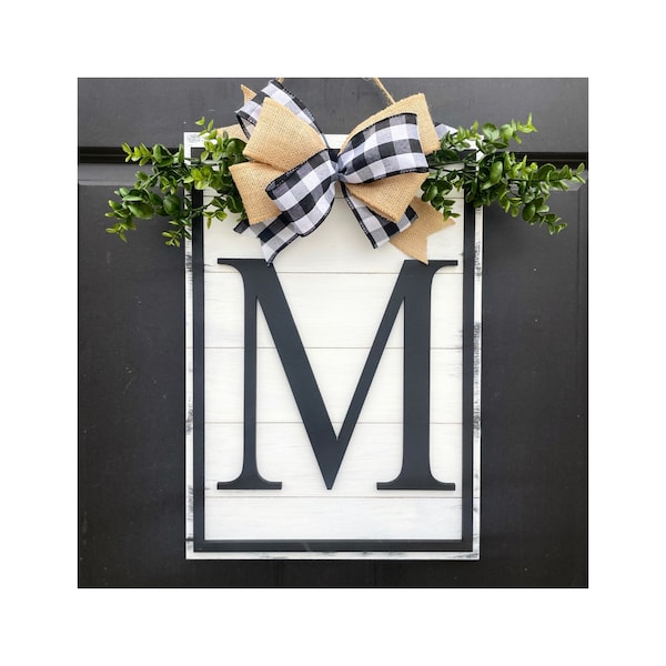 Initial Door Hanger Etsy