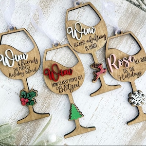 Wine Ornament, Christmas Ornament for Friend, Ornament Exchange Gift