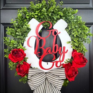 Kentucky Derby Wreath, Horseshoe, Go Baby Go