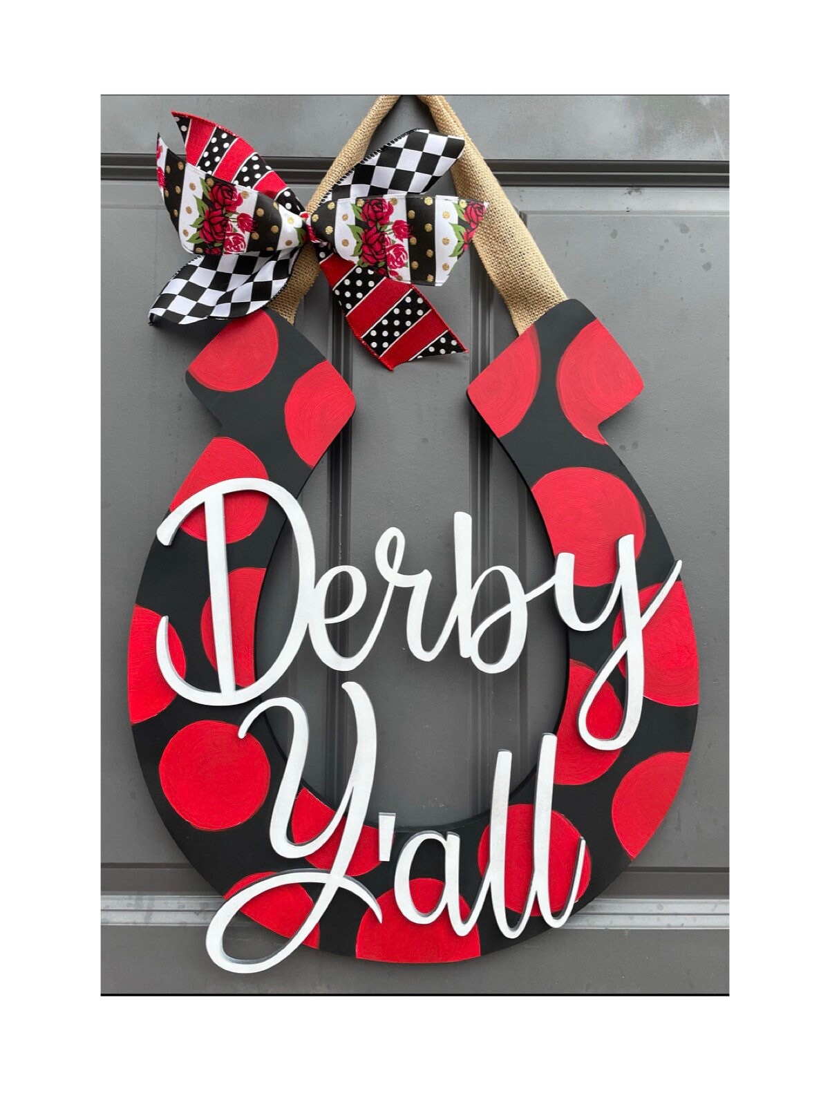 Kentucky Derby Door Hanger Horseshoe Door Hanger Kentucky Etsy