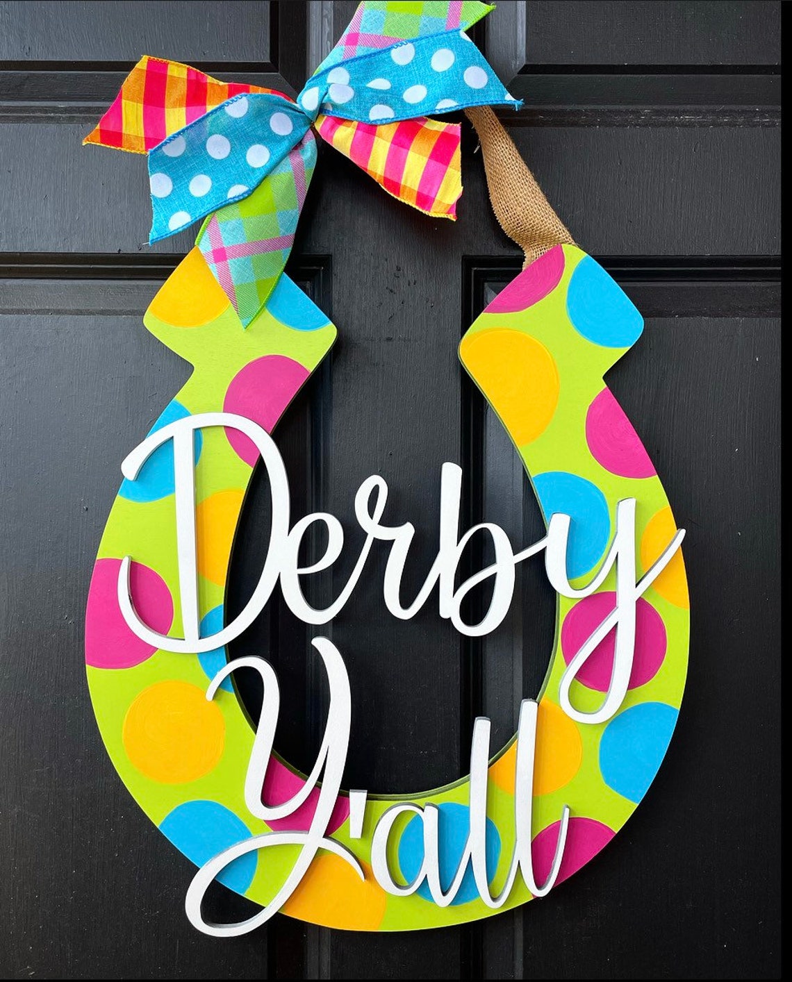Kentucky Derby Door Hanger Horseshoe Door Hanger Kentucky Etsy