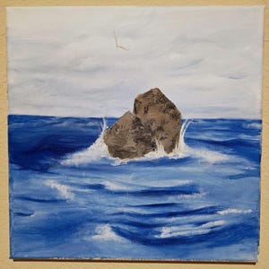 Original Seascape Acrylic Painting: Solitude - Handpainted Art