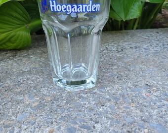 Retro Hoegaarden Belgian Glass // Beer Glass // Octagon Bottom