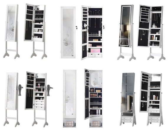Free Standing Wall Hanging Modern Mirror Jewellery Cabinet Free Standing Wall Hanging Modern, Jewellery Cabinet Standing Mirror