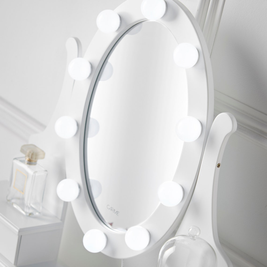 Dressing Table With LED Light Mirror and Stool Jewellery Etsy UK