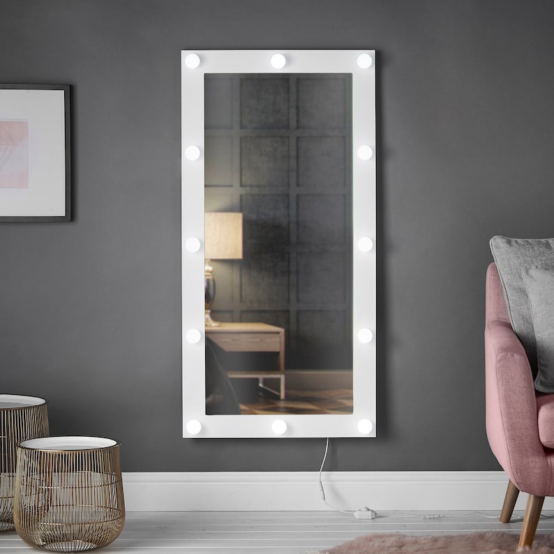 Luxury Large Hollywood Mirror With LED Bulbs Lights Wall Etsy UK