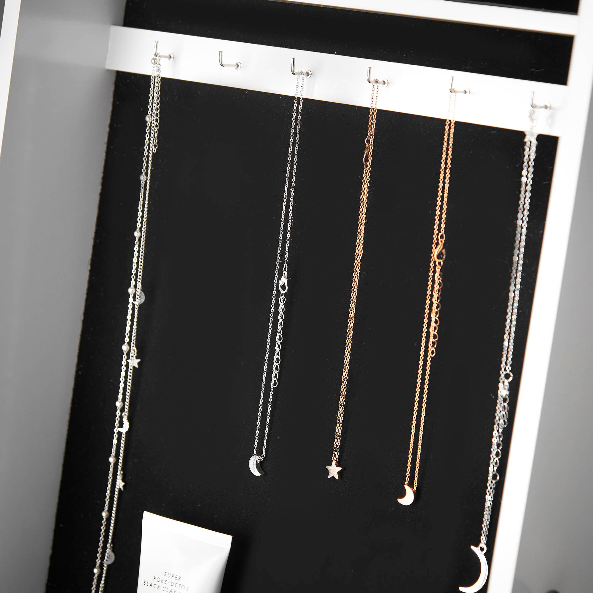 White Free Standing Mirror Jewellery with LED Lights Etsy