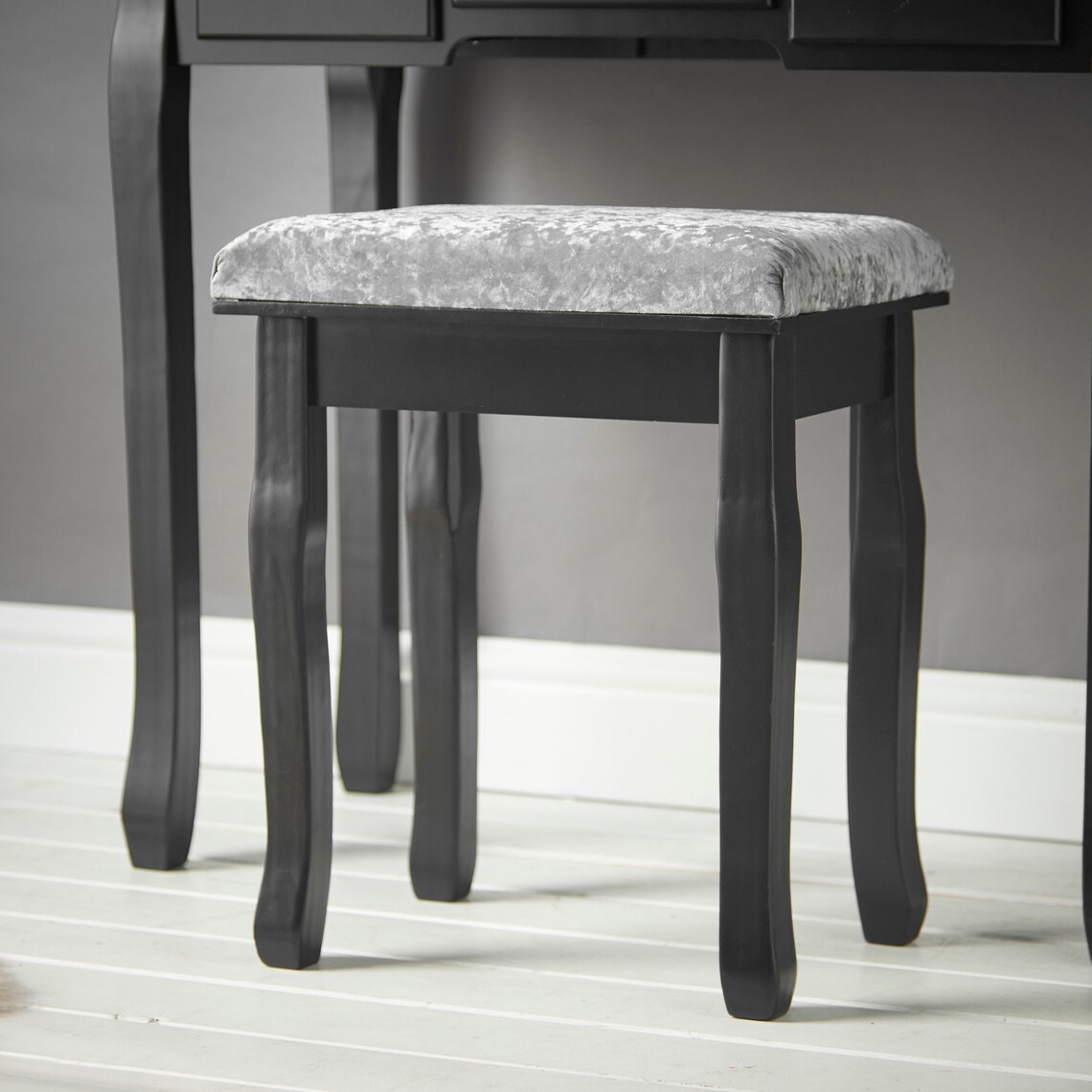 Black Dressing Table with Hollywood LED Lights & 5 Drawers Etsy