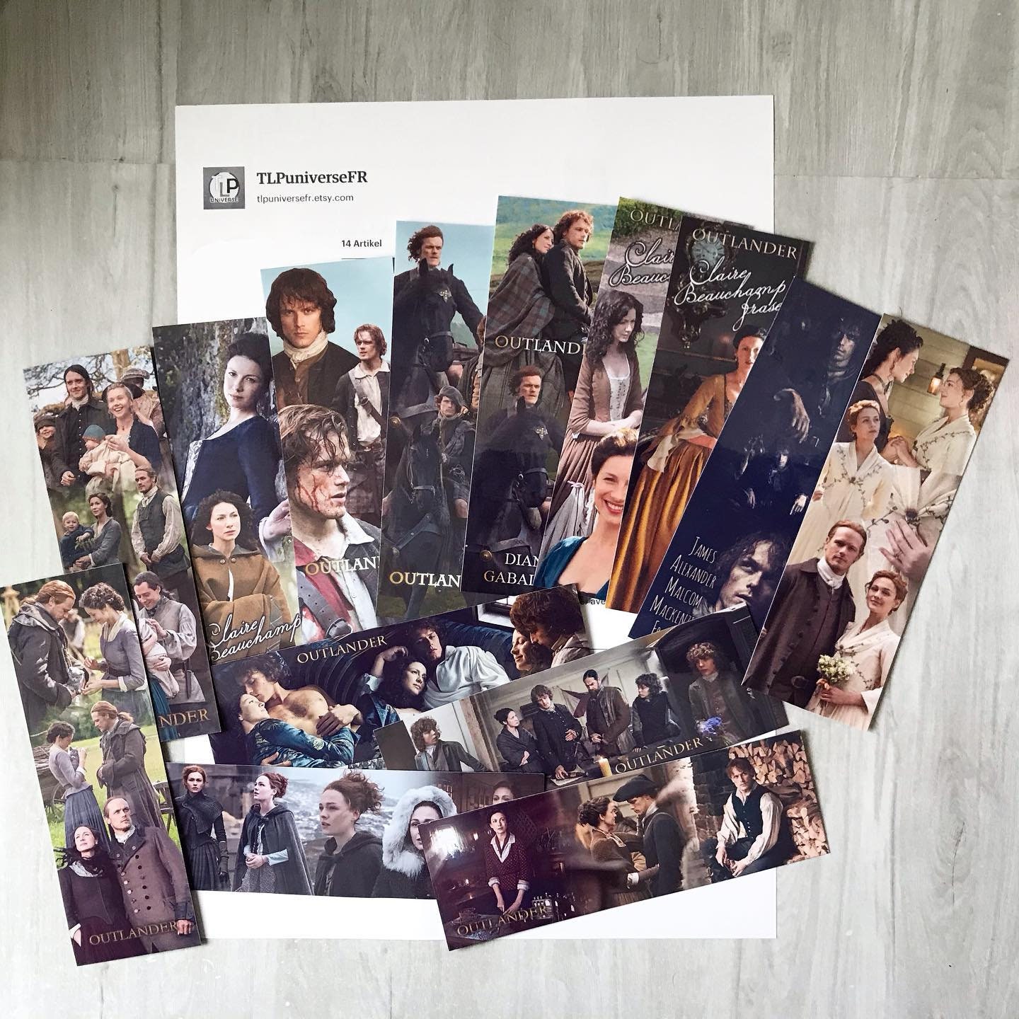 Outlander-inspired bookmarks with Jamie and Claire Fraser
