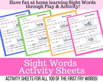 Sight Words Activity Sheets