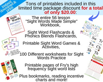 Beginning Reader Bundle - Over 200 Printable Pages Included!