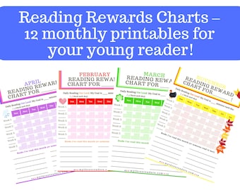 Reading Rewards Charts – 12 monthly Printables for Your Young Reader!