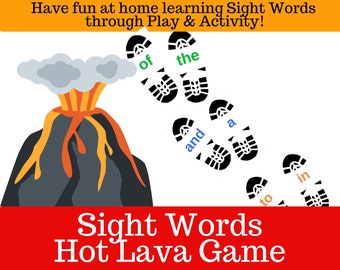 Sight Words Hot Lava Game Printables