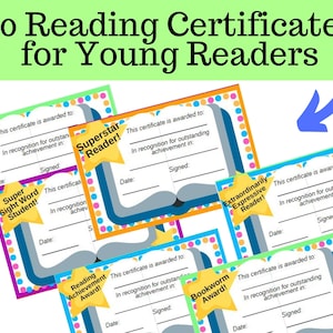 20 Reading Certificates to Encourage Beginning Readers in all Reading Skills