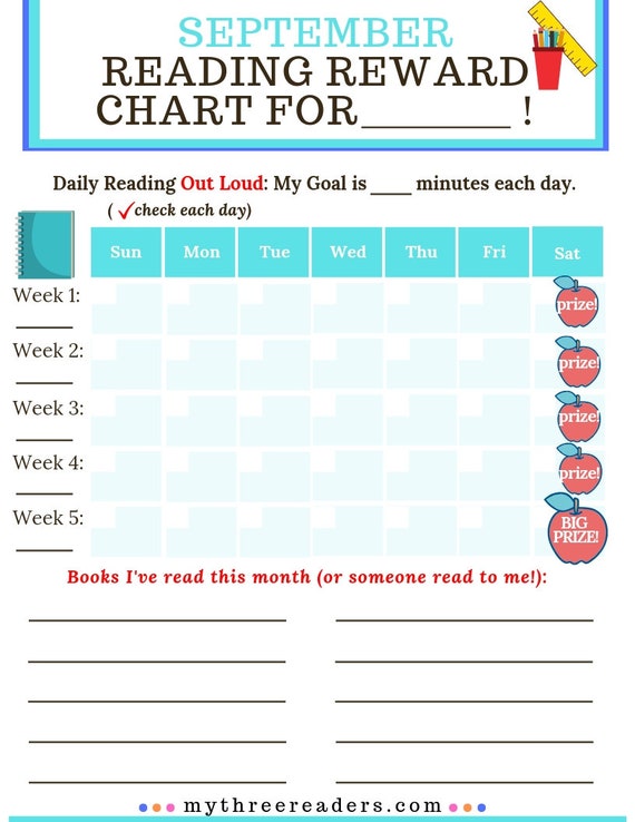 Reading Reward Chart Template