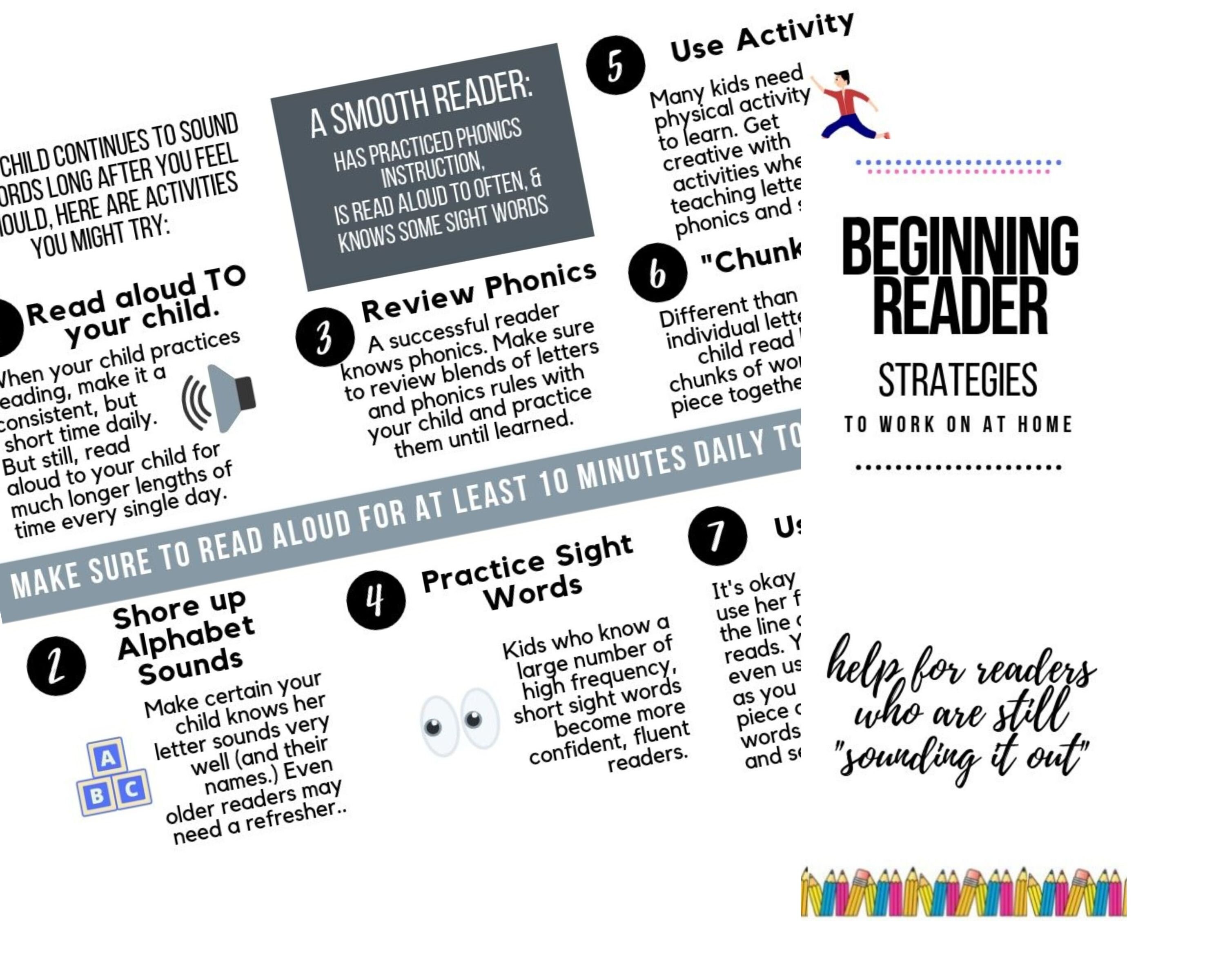 Printable Reading Brochures for Beginning &amp; Struggling Readers - Perfect to Hand Out to Parents ...