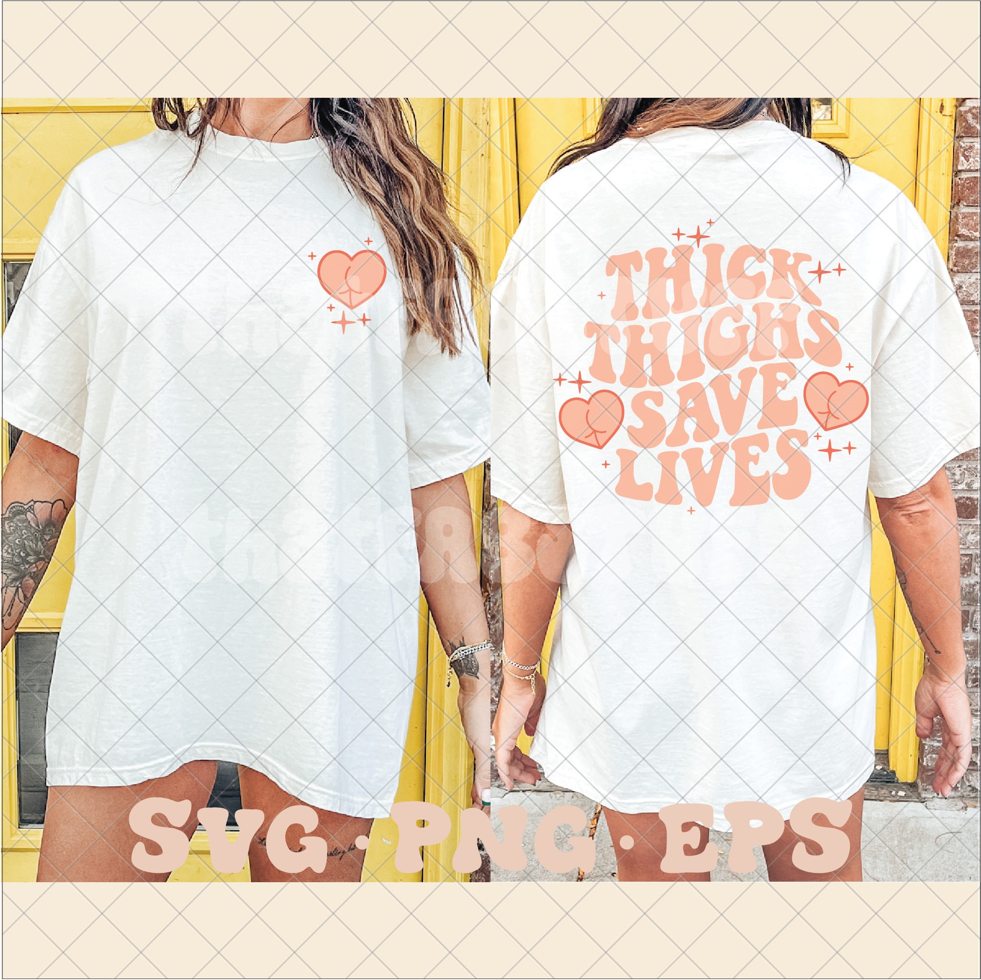 Thick Thighs Save Lives Oversized T-shirt (BROWN)