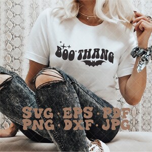 Boo Thang SVG | Halloween Svg | Ghost boo svg | Women&#39;s Halloween Svg | Retro Halloween svg png | Halloween witch png | Ghost Svg Png |