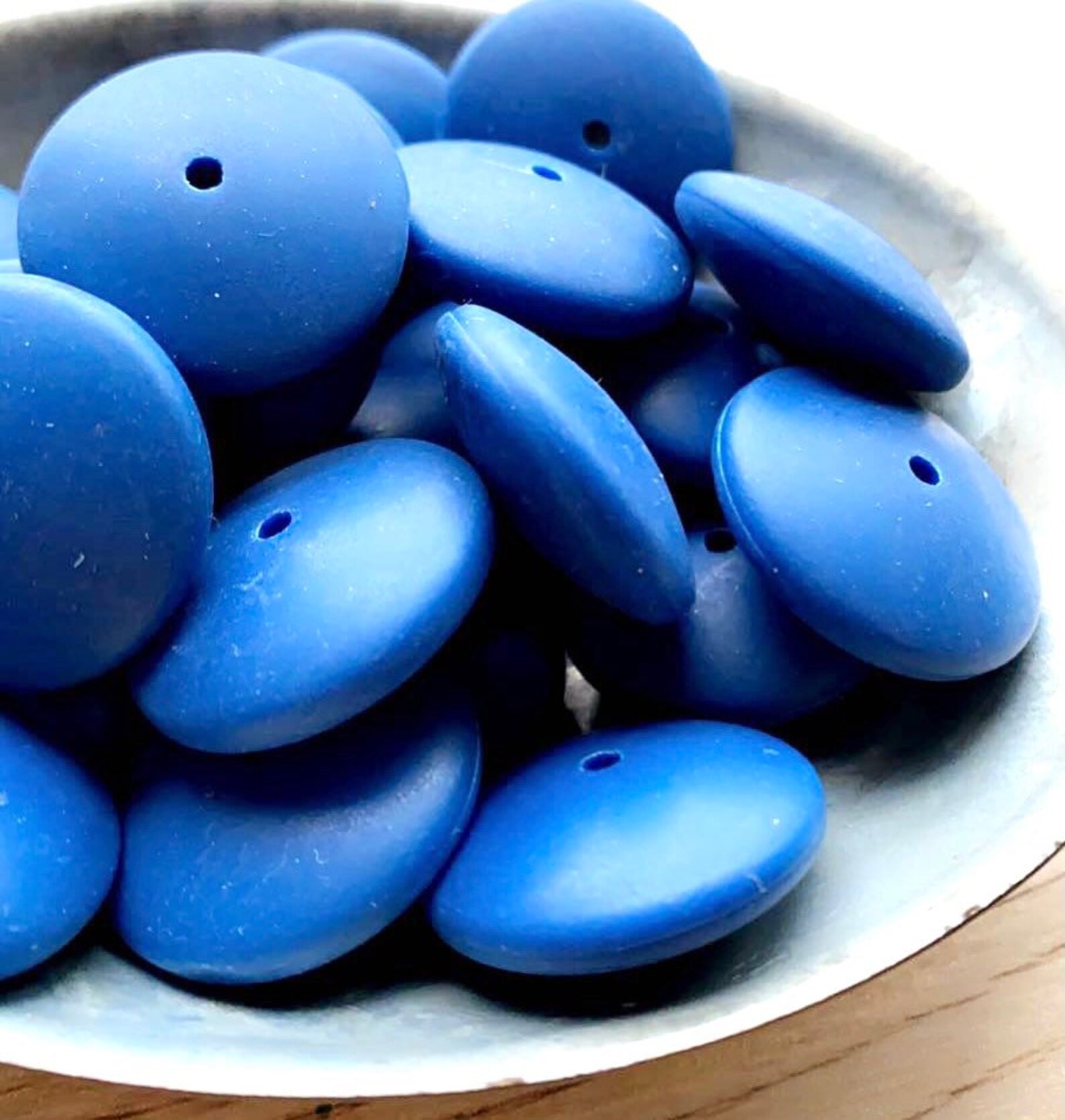 Blue beads Acrylic beads Large beads 26mm beads Saucer Etsy