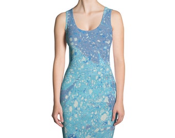 Tank Dress - Cut & Sew Dress - Blue Marble