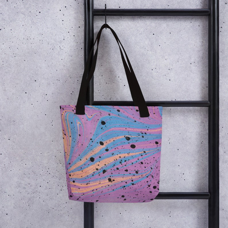 Tote Bag Beach Grocery Modern Black Spot