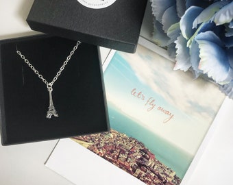 Eiffel Tower Necklace, Eiffel Tower Jewellery, Paris Necklace, Charm Necklace, Paris Themed Gift, Love Paris Necklace, Gift for Her