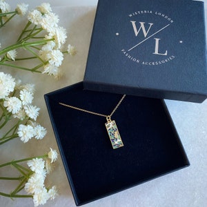 Green Wave Enamel Necklace, Rectangle Necklace, CZ Necklace, Green Necklace, Bar Pendant, Layering Necklace, Minimalist, Gifts for Her