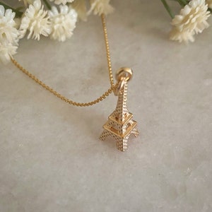 Eiffel tower necklace rose gold deals